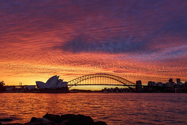 Valentine’s Day ideas in Sydney, Sydney Harbour at sunset