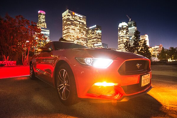 Ford mustang in city