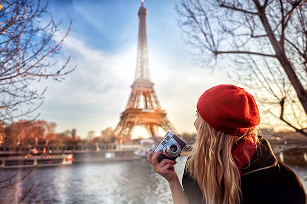 Paris tourist taking photo
