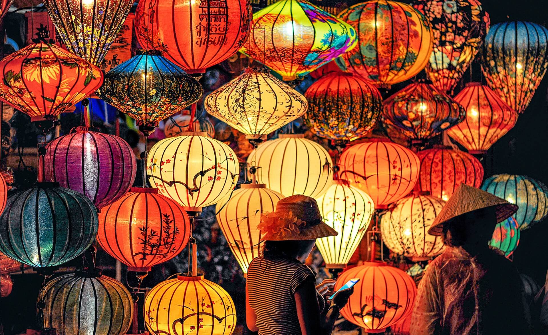 Colourful paper lanterns