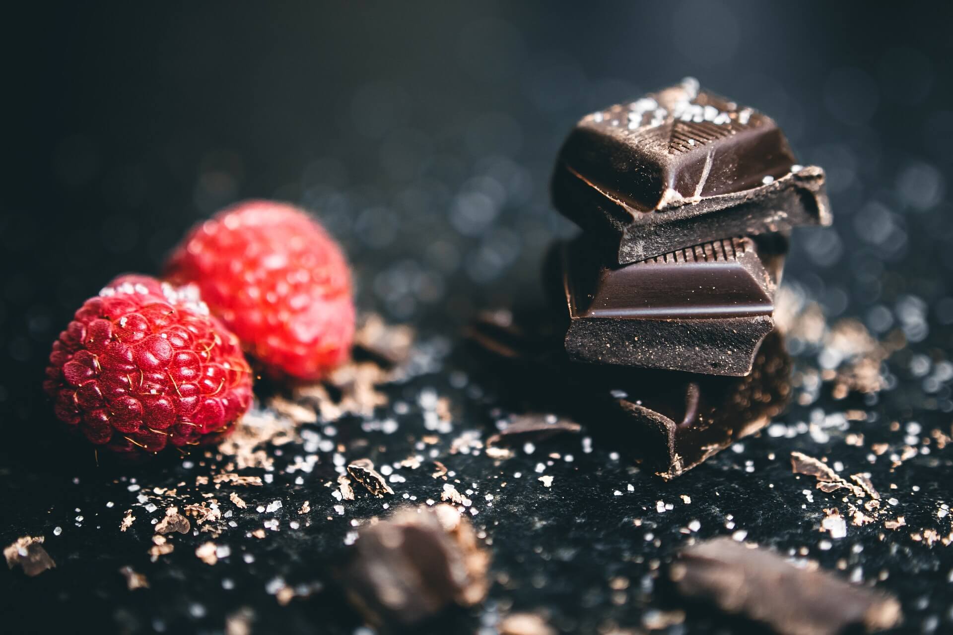 Chocolates and raspberries